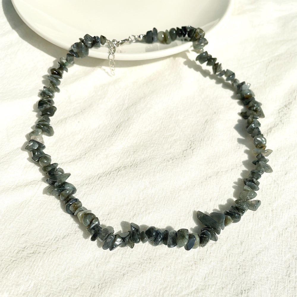 Wholesale Summer beach wind color crystal gravel necklace